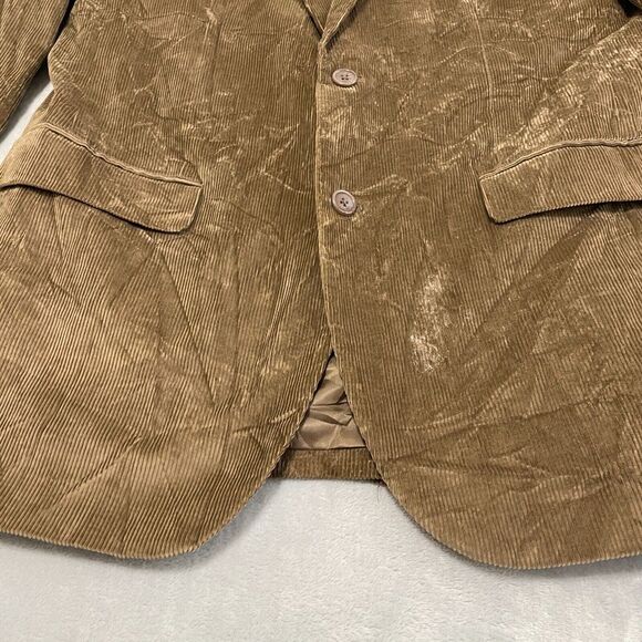 Alan Flusser Corduroy Sport Coat Mens 42L Brown Blazer Jacket Single Breasted - Picture 5 of 14